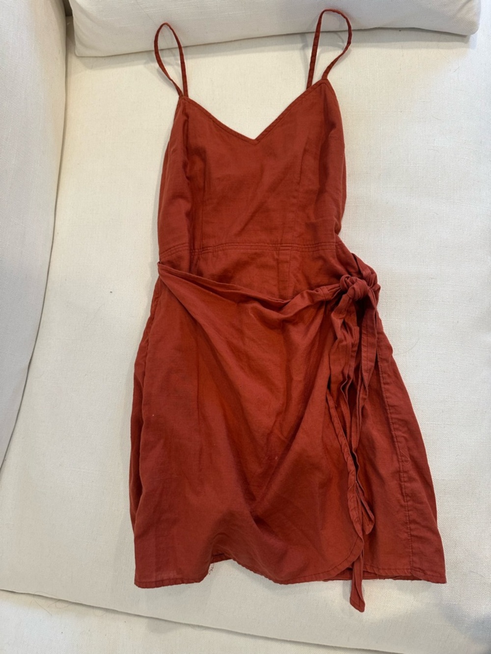 Abercrombie & Fitch Rust-Tone Wrap Mini Dress
